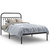 vidaXL Estrutura de cama com cabeceira 100x200 cm metal preto
