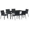 vidaXL Conjunto de Jantar para Jardim 7 unid. Preto e Cinza