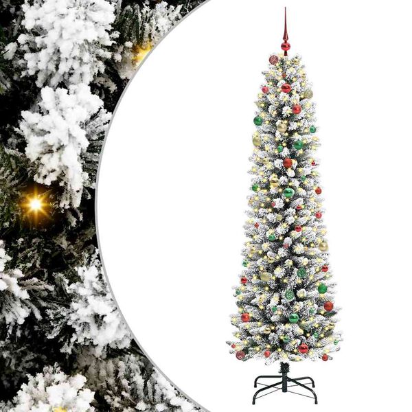 vidaXL &Aacute;rvore de Natal Artificial Branco 240 cm PVC, Metal e Pl&aacute;stico