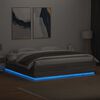 vidaXL Estrutura de cama c/ luzes LED derivados madeira cinza sonoma