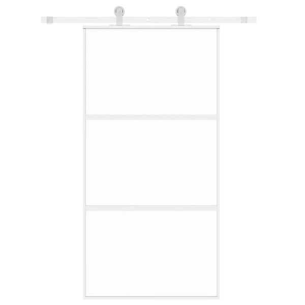 vidaXL Porta deslizante 102,5x205 cm vidro temperado e alumínio branco