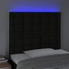 vidaXL Cabeceira cama c/ LED tecido 100x5x118/128 cm preto