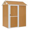 vidaXL Abrigo de jardim 192x152,5x237cm a&ccedil;o galvanizado castanho-claro