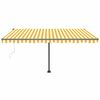 vidaXL Toldo automático independente 400x300 cm amarelo e branco