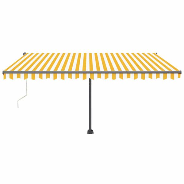 vidaXL Toldo automático independente 400x300 cm amarelo e branco