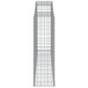vidaXL Cesto gabião arqueado 300x50x160/180 cm ferro galvanizado