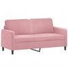 vidaXL Sof&aacute; 2 lugares c/ almofadas decorativas 140 cm veludo rosa