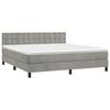 vidaXL Cama box spring c/ colch&atilde;o/LED 180x200 cm veludo cinzento-claro
