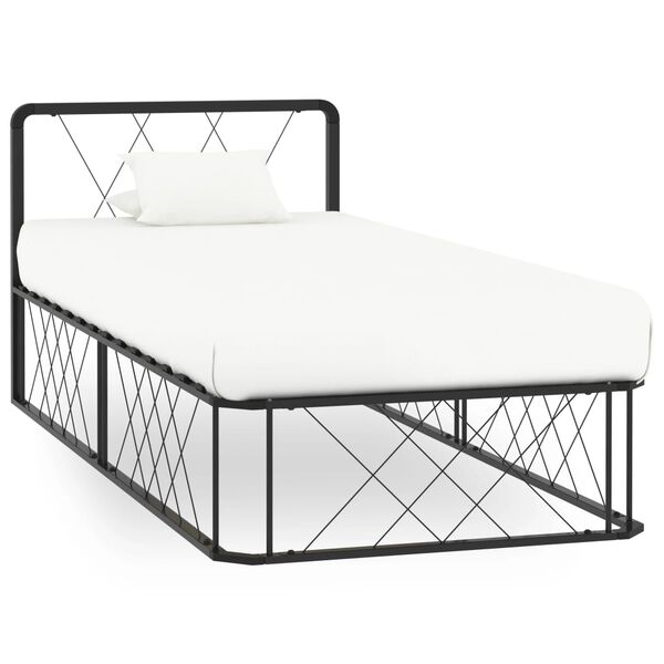 vidaXL Estrutura de cama 90x200 cm metal preto