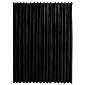 vidaXL Cortina blackout com ganchos 290x245 cm veludo preto