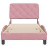 vidaXL Estrutura de cama sem colch&atilde;o 90x190 cm veludo rosa