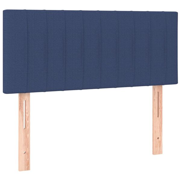 vidaXL Cabeceira de cama tecido 90x5x78/88 cm azul
