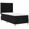 vidaXL Cama Box com colch&atilde;o com cabeceira Preto 90 x 190 cm tecido