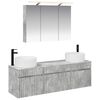 vidaXL Conjunto de Arm&aacute;rios para Banheiro 4 unid. Cinzento Cimento