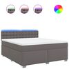 vidaXL Cama com molas/colch&atilde;o 180x200 cm couro artificial cinza
