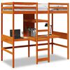vidaXL Cama alta sem colch&atilde;o 75x190 cm pinho maci&ccedil;o castanho-mel