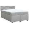 vidaXL Cama com molas/colch&atilde;o 160x200 cm tecido cinzento-claro
