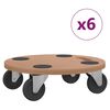 vidaXL Carrinhos de transporte 6 pcs redondo derivados de madeira