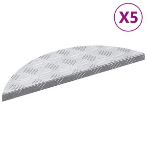 vidaXL Degrau 5 unid. 60 x 18 x 2,5 cm Prateado Alum&iacute;nio Crescente