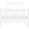 vidaXL Estrutura de cama com cabeceira e p&eacute;s 90x190 cm metal branco