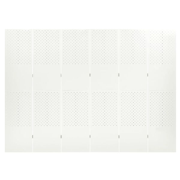 vidaXL Divis&oacute;rias/biombos com 6 pain&eacute;is 2 pcs a&ccedil;o 240x180 cm branco