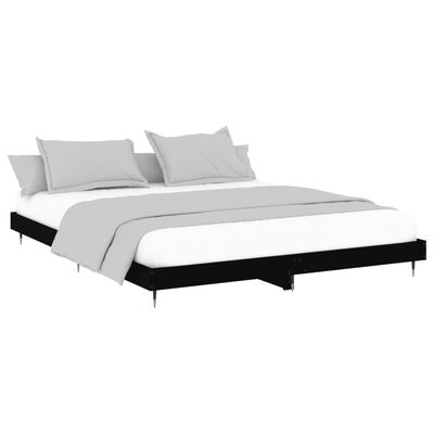 vidaXL Estrutura de cama 200x200 cm derivados de madeira preto