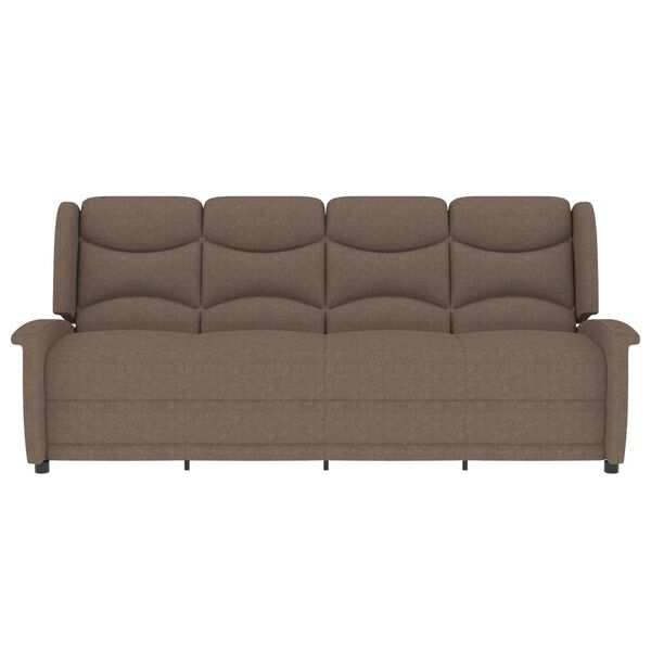 vidaXL Poltrona massagens 4 lug. reclinável tecido cinza-acastanhado