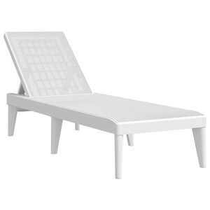vidaXL Espregui&ccedil;adeira 186x60x29 cm PP branco