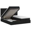 vidaXL Cama ottoman com colch&atilde;o com cabeceira 2 unid. Preto Tecido