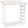vidaXL Suporte para lenha 108x64,5x110 cm pinho maci&ccedil;o branco
