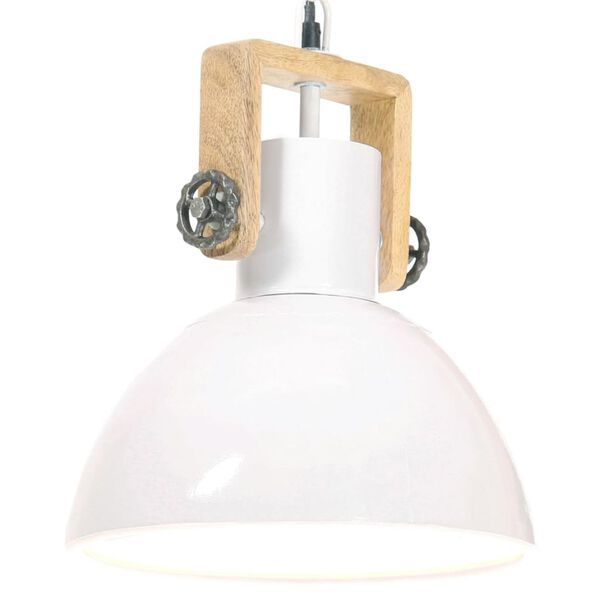 vidaXL Candeeiro suspenso industrial redondo 25 W 30 cm E27 branco