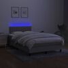 vidaXL Cama box spring c/ colch&atilde;o e LED 120x190 cm tecido cinza-claro