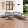 vidaXL 8 pcs conjunto lounge de jardim pinho maci&ccedil;o cinzento