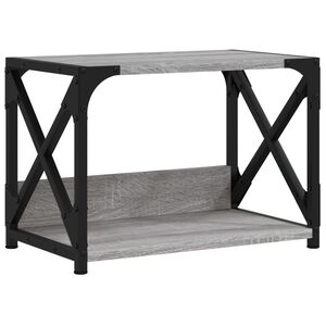 vidaXL Suporte impressora 2 prateleiras deriv.madeira cinzento sonoma