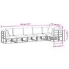 vidaXL Conjunto de Sof&aacute; de Jardim com almofada 6 pcs Preto Alum&iacute;nio