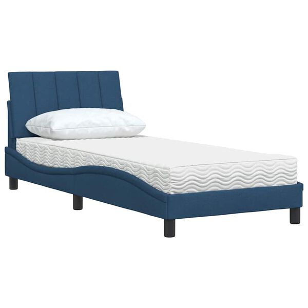 vidaXL Cama com colch&atilde;o Hanko 90x190 cm tecido azul