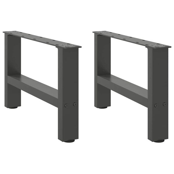 vidaXL P&eacute;s para mesa de centro antracite 2 pe&ccedil;as 50x(30-31) cm a&ccedil;o