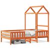 vidaXL Estrutura de cama c/ telhado 90x190cm pinho maci&ccedil;o castanho-mel
