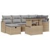vidaXL Conjunto de Sof&aacute; de Jardim 7 unid. Bege vime PE