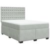 vidaXL Cama com molas/colch&atilde;o 160x200 cm veludo cinzento-claro