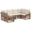 vidaXL Conjunto de Sof&aacute; de Jardim 6 unid. 6-N&uacute;mero de lugares Bege