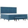 vidaXL Cama Box com colch&atilde;o Azul escuro 200 x 200 cm Veludo