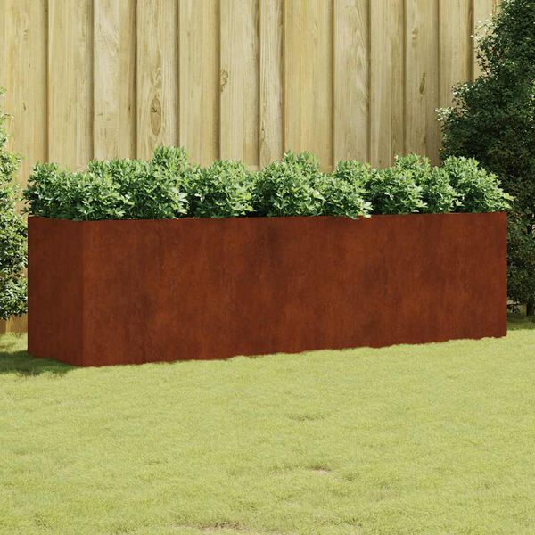 vidaXL Canteiro elevado de jardim 280x80x80 cm a&ccedil;o corten