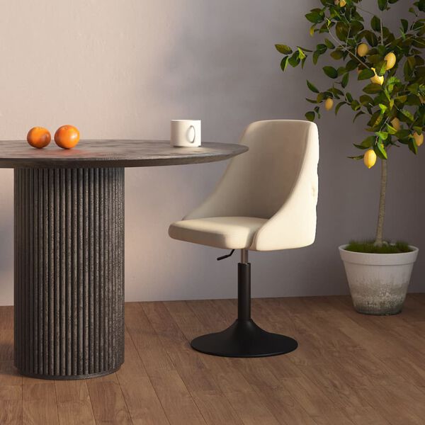 vidaXL Cadeira de jantar veludo cor creme