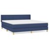 vidaXL Cama com molas/colch&atilde;o 160x200 cm tecido azul