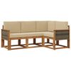vidaXL Conjunto de Sof&aacute;s para Exterior 4 unid. Natural e Bege