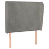 vidaXL Cabeceira de cama c/ abas veludo 83x23x118/128cm cinzento-claro