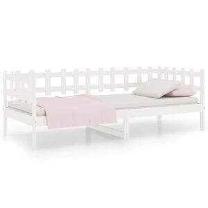 vidaXL Sof&aacute;-cama sem colch&atilde;o 90x200 cm madeira de pinho maci&ccedil;a branco