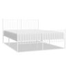 vidaXL Estrutura de cama com cabeceira e p&eacute;s 160x200 cm metal branco