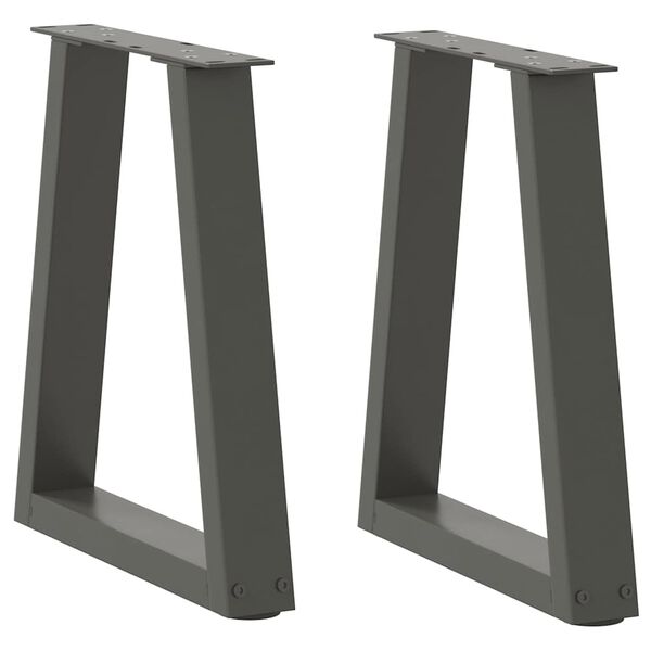 vidaXL Pés para mesa de centro em V, 2 peças, antracite, 28x(42-43,3) cm, aço